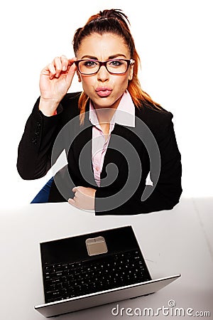 Flirty and provocative business woman Stock Photo