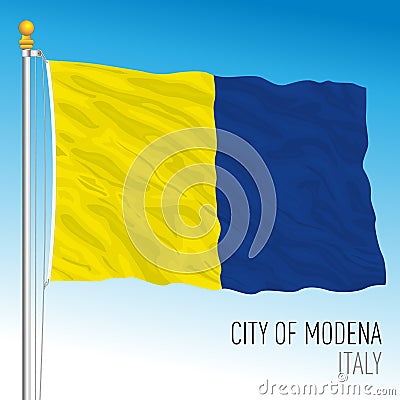 Fllag of Modena city, Emilia-Romagna, italy Vector Illustration