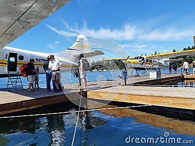 Float planes at the pier Editorial Stock Photo