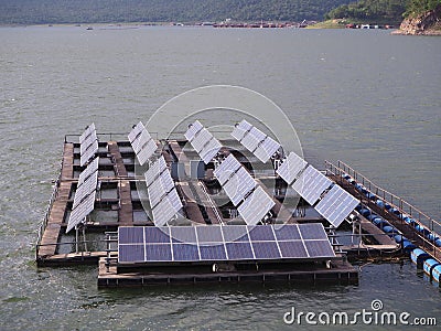 Float solar farm Stock Photo