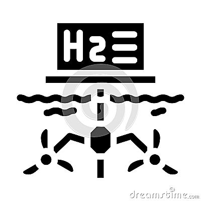 floatage station for hydrogen production glyph icon vector illustration Vector Illustration
