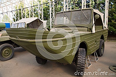 Floating amphibious vehicle, USA. Military equipment Editorial Stock Photo