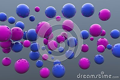 Floating blue and pink balls Stock Photo