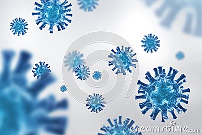 Floating virus background - 3D Virology and Microbiology - Coronavirus COVID-19 concept Stock Photo