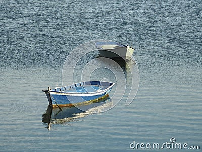 Floating boats Stock Photo