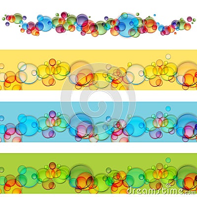 Floating Bubble Banner Set Vector Illustration