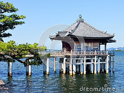 Floating Buddhist temple Stock Photo