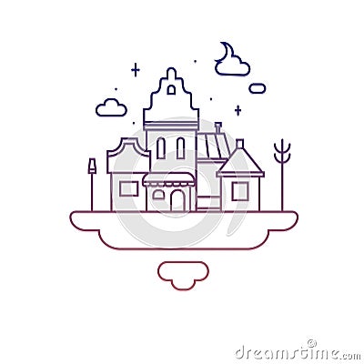 Floating city in the sky Stock Photo