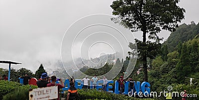 Floating clouds at batasia loop in darjeeling Editorial Stock Photo