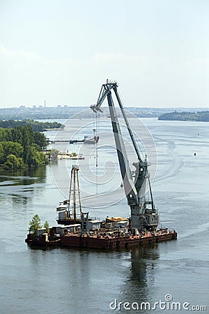 Floating crane Editorial Stock Photo