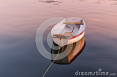 Floating dinghy Stock Photo