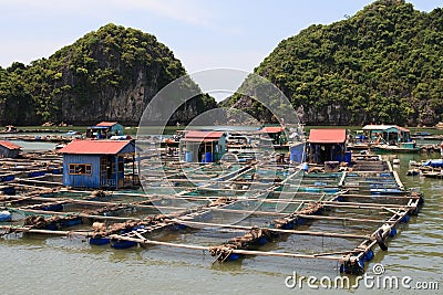 Floating Fishing Village Stock Photo