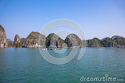 Floating Fishing Village in Ha Long Bay, Vietnam Editorial Stock Photo