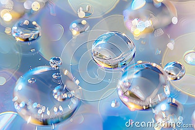 Floating Group of Bubbles Stock Photo