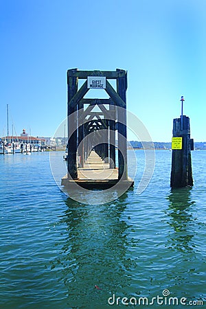 Floating Guest Moorage in Port of Everett Stock Photo