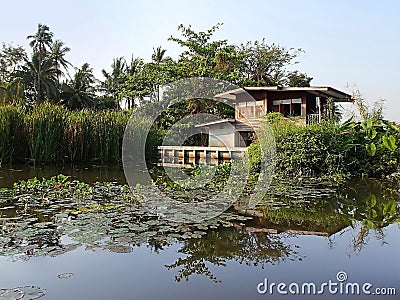 Floating house, Khlong, Bangkok Stock Photo