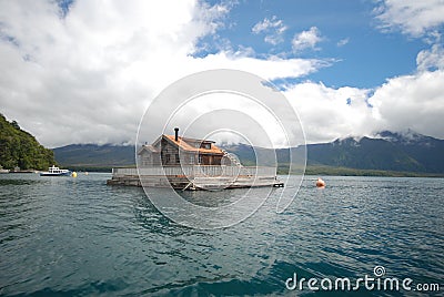 Floating house Stock Photo