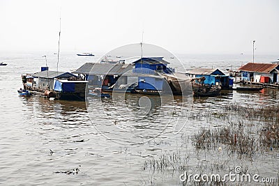 The Floating House of poor illegal immigrants Stock Photo