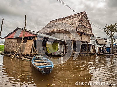 Floating houses in Belen, Iquitos Stock Photo