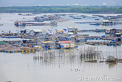 Floating housing Editorial Stock Photo