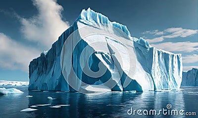 Floating ice floes in the Arctic Ocean. Beauty of the North Pole Stock Photo