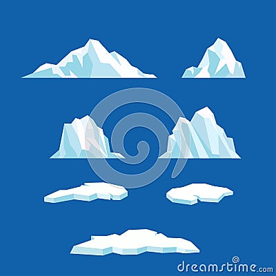 Floating iceberg vector collection Vector Illustration