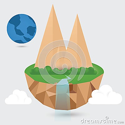 floating islands. Vector illustration decorative design Vector Illustration