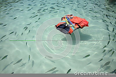 Floating lifesaver Stock Photo