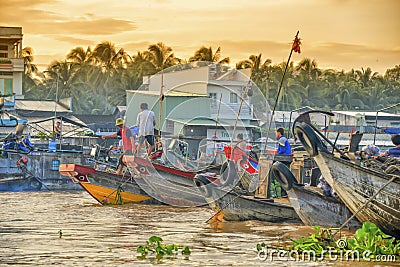 Floating Market Mekong Delta Vietnam Editorial Stock Photo