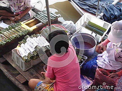 Floating Market in Thailand Editorial Stock Photo