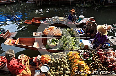 Floating market, Thailand Editorial Stock Photo