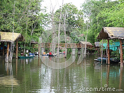 Floating market in Thailand. Editorial Stock Photo