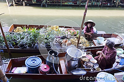 Floating Market Vendors Editorial Stock Photo