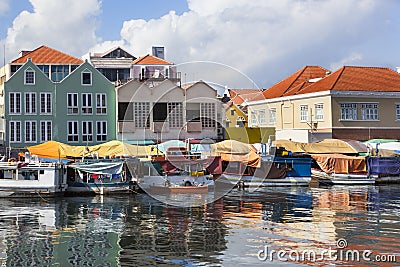 Floating market in Willemstad Stock Photo