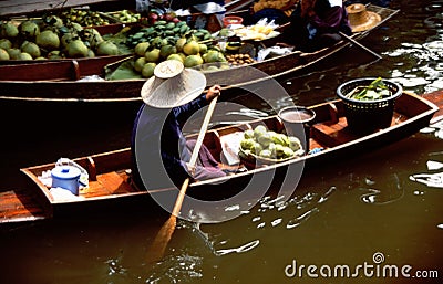 Floating markets of Damnoen Saduak Stock Photo