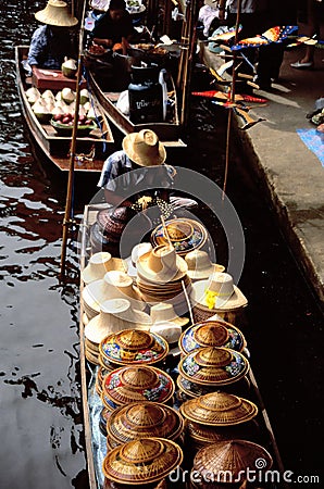 Floating markets of Damnoen Saduak Stock Photo