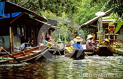 Floating markets of Damnoen Saduak Editorial Stock Photo