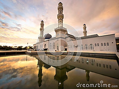 Floating Mosque in Kota Kinabalu, Sabah, Malaysia Stock Photo