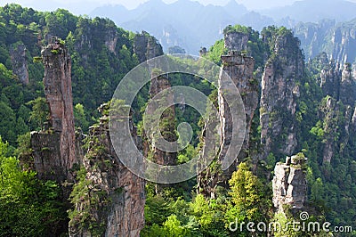 Zhangjiajie National Forest Park in Wulingyuan Scenic Area, Hunan Province, China Stock Photo