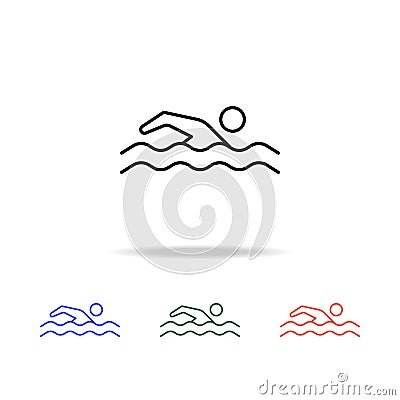 floating person icon. Elements of simple web icon in multi color. Premium quality graphic design icon. Simple icon for websites, Stock Photo