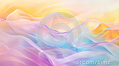 Floating prisms refract a rainbow of colors across a soft, gradient background, creating subtle, Stock Photo