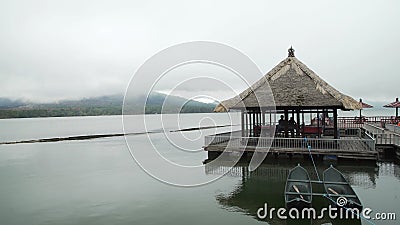 Lake Batur in the Crater of a Volcano Stock Video - Video of asia, hill