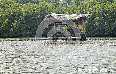 Floating shop at Madu River Editorial Stock Photo