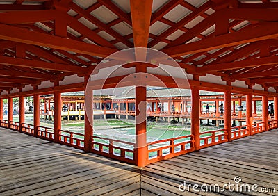 The Floating Shrine on the Sea in Japan Stock Photo
