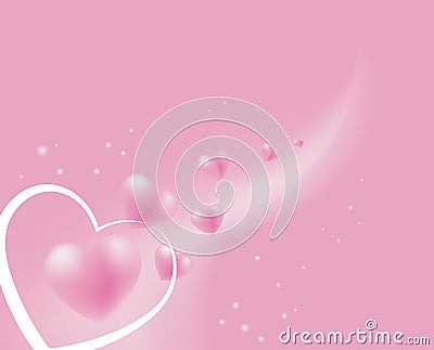 Floating soft pink hearts Vector Illustration