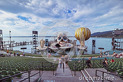 Floating Stage of the Bregenz Festival in Bregenz on Lake Constance, Austria Editorial Stock Photo