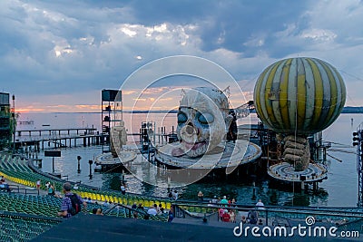 Floating Stage of the Bregenz Festival in Bregenz on Lake Constance, Austria Editorial Stock Photo