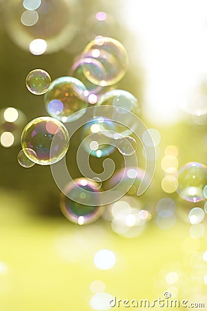 Floating Summer Bubbles Stock Photo