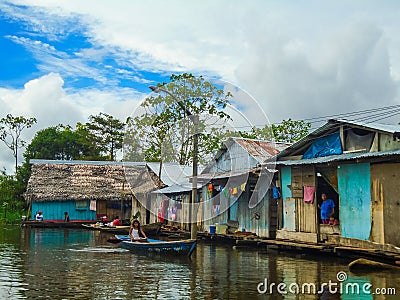 Floating village of Belen in Peru Editorial Stock Photo