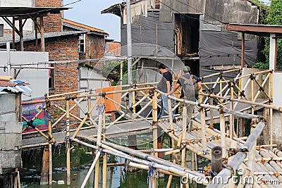 The Floating Village That Never Dies in West Jakarta Editorial Stock Photo